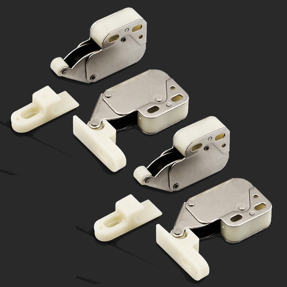 4pcs Mini Cabinet Lock Pressure Push Closure Furniture Door Closet Wardrobe Security Hardware Locker Accessories