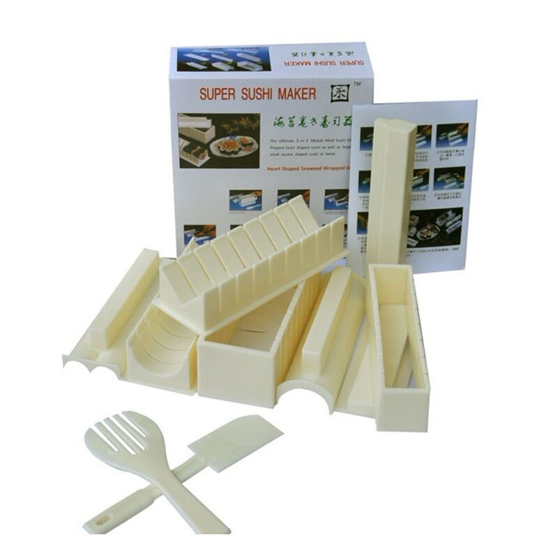 3/10/11Pcs/Set Sushi Maker Equipment Kit,Japanese Rice Ball Cake Roll Mold Sushi Multifunctional Mould Making Sushi Tools
