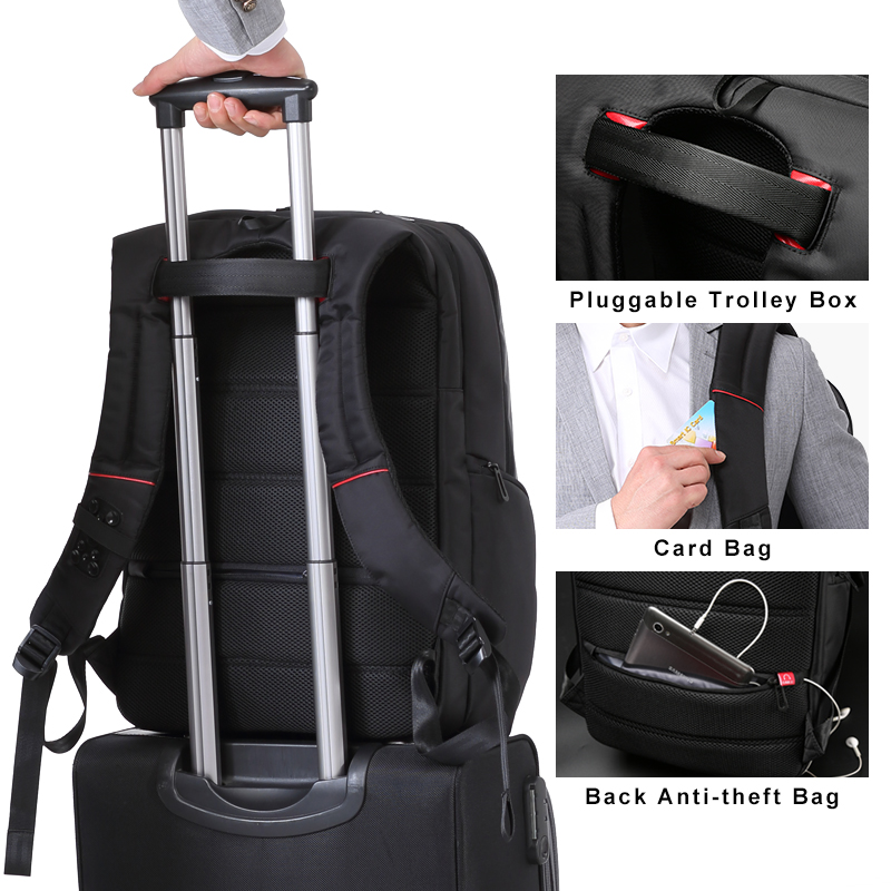 KINGSONS 13,3 15,6 17,3 Zoll Laptop Rucksack Externe USB Ladung Computer Rucksäcke Anti-diebstahl Wasserdichte Taschen für Männer Frauen