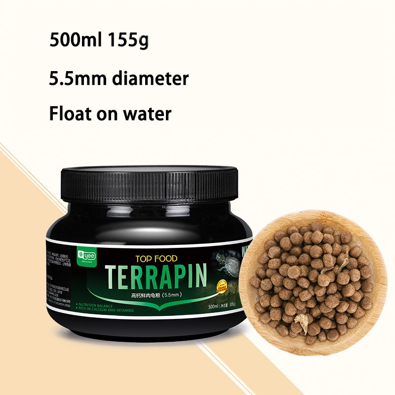 YEE Turtle Tortoise Reptile Food Skewers Fish Granules Dried Shrimp Mealworm Aquarium Fish Food Feed: 5.5mm 500ml