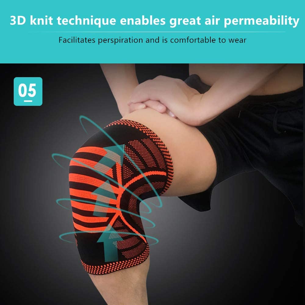 Knee Brace, Compression Knee Sleeve for Men &amp; Women Elastic Knee Pads Support Fitness Gear Basketball Volleyball Brace Protector