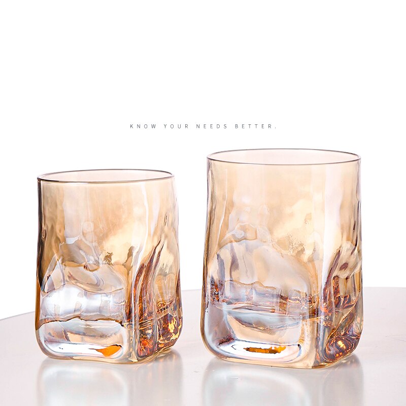 Vierkant gehamerd whiskyglas, waterglas, waterbeker, sapglas, wijnglas, drinkbeker 250ml/330ml