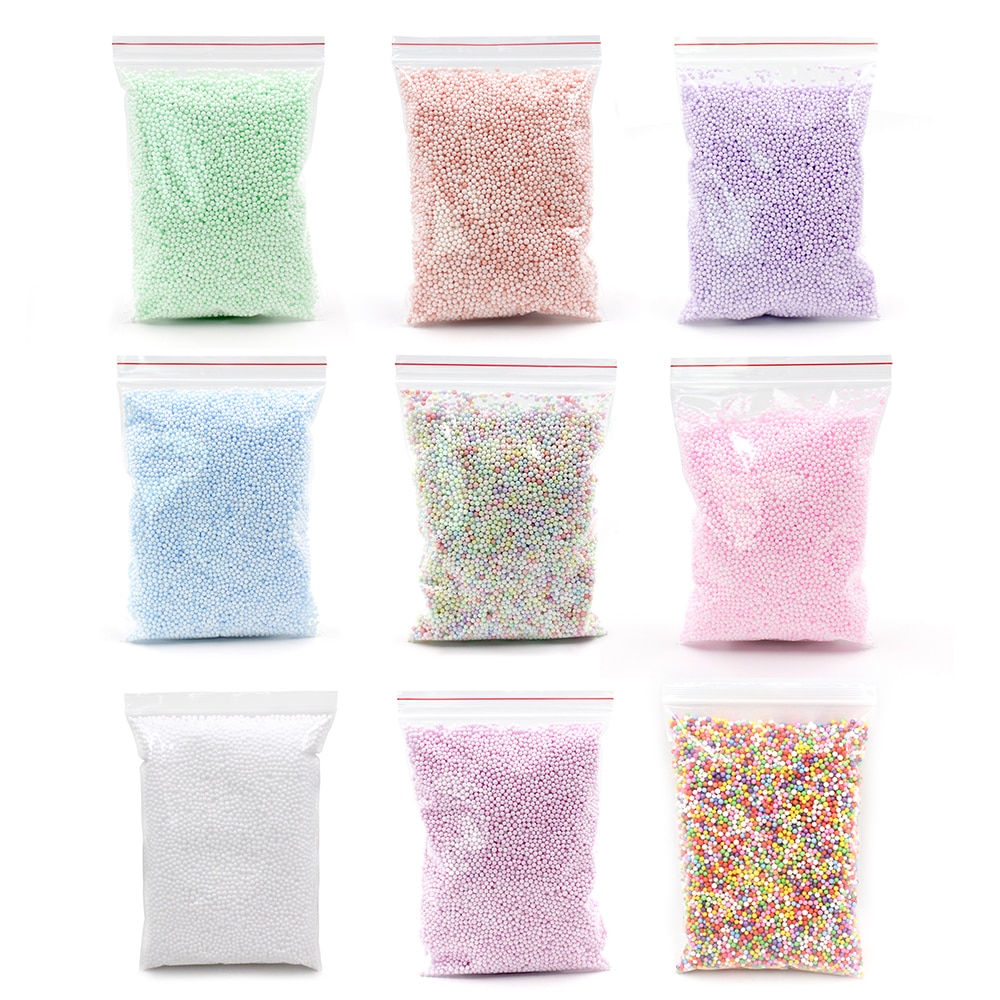 12g Addition For Slime Supplies Warm Color Snow Mud Particles Kit Slime Accessories Tiny Foam Beads Slime Balls Supplies Charms