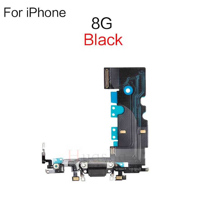 Connecteur de chargeur USB pour iPhone 7 8 Plus X XR XS max, câble flexible avec Microphone et prise Audio pour casque, 1 pièce: 8G Black