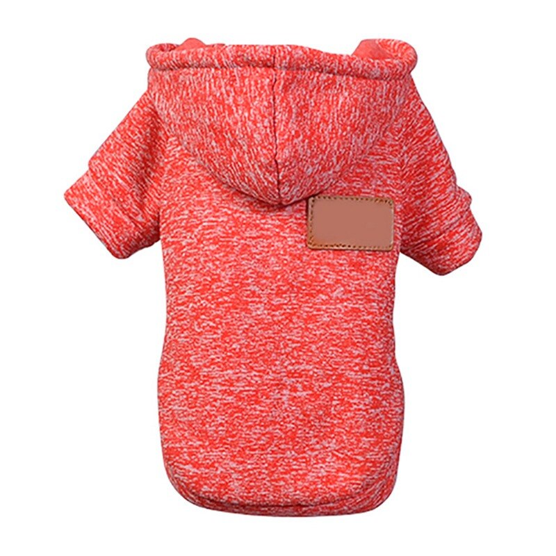 Sudaderas con capucha para perro mascota abrigo de invierno cálido para perros ropa suave para perros chaqueta abrigo para cachorros sudaderas con capucha al por mayor ropa para mascotas: Rojo / S