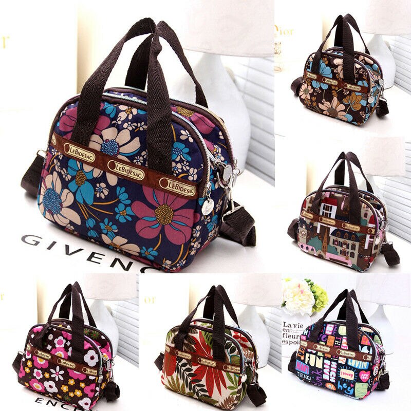 Women Girls Bag Waterproof Nylon Zipper Shoulder Bag Travel Tote Purse Shopping Bags