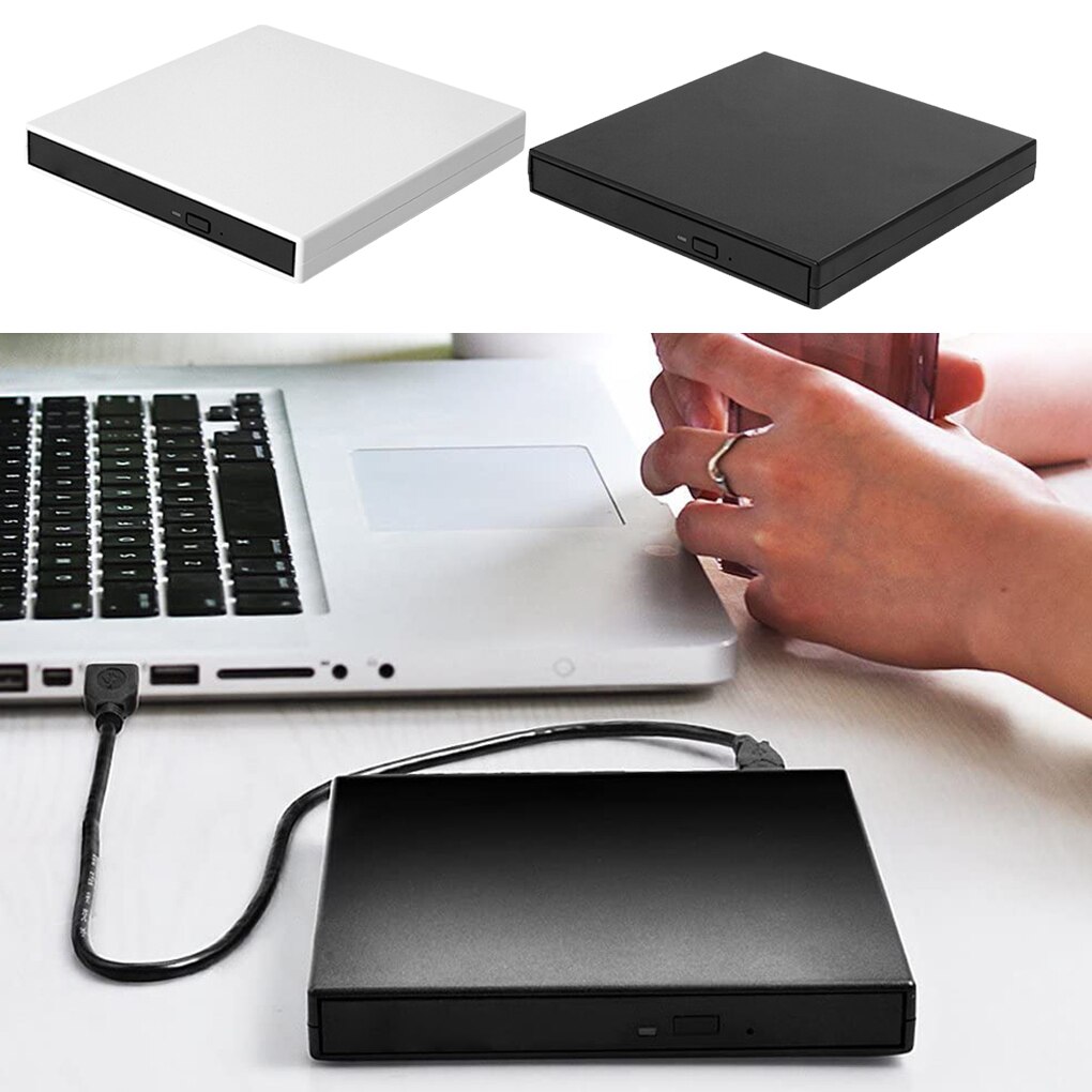 Kit de caja de unidad óptica USB 2,0, grabador de DVD, carcasa externa móvil, lector de quemador de CD para portátil, PC, escritor de CD