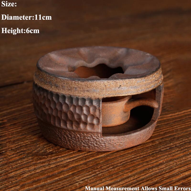 Japońnarty czarny Zen gruba ceramika czajniczek cieplej podstawa klasyczny ceramiczny świecznik kawy podgrzewacz robić mleka akcesoria robić ceremonii parzenia herbaty: B