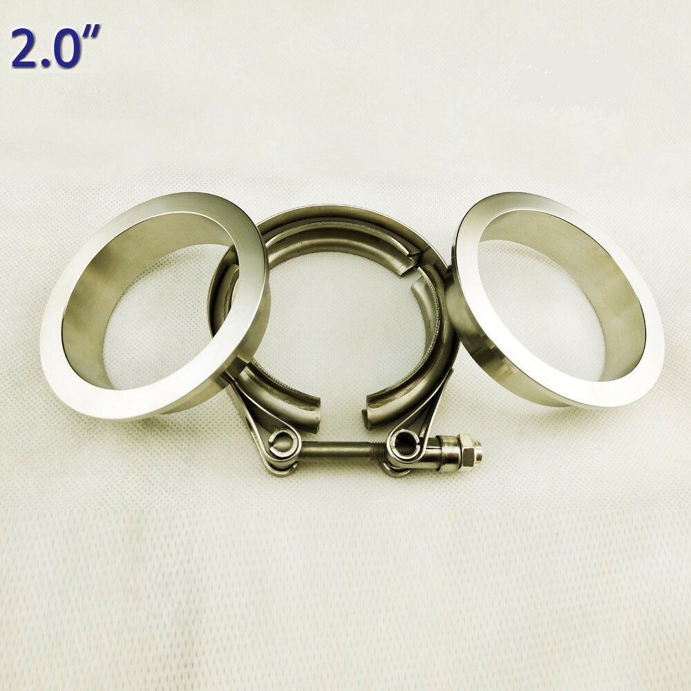 ZUCZUG 2,0 pulgadas Auto partes banda V abrazadera kit de Turbo tubos de escape Turbo tubo de bajada de escape abrazadera banda V set de bridas