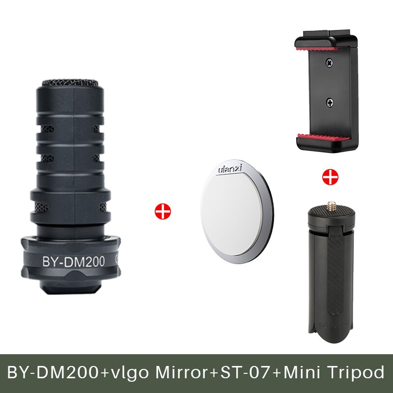 Boya dm -200 digital stereo mobilmikrofon til iphone xs max xr  x 8 7 plus kondensator optagemikrofon med lynindgang: Grå