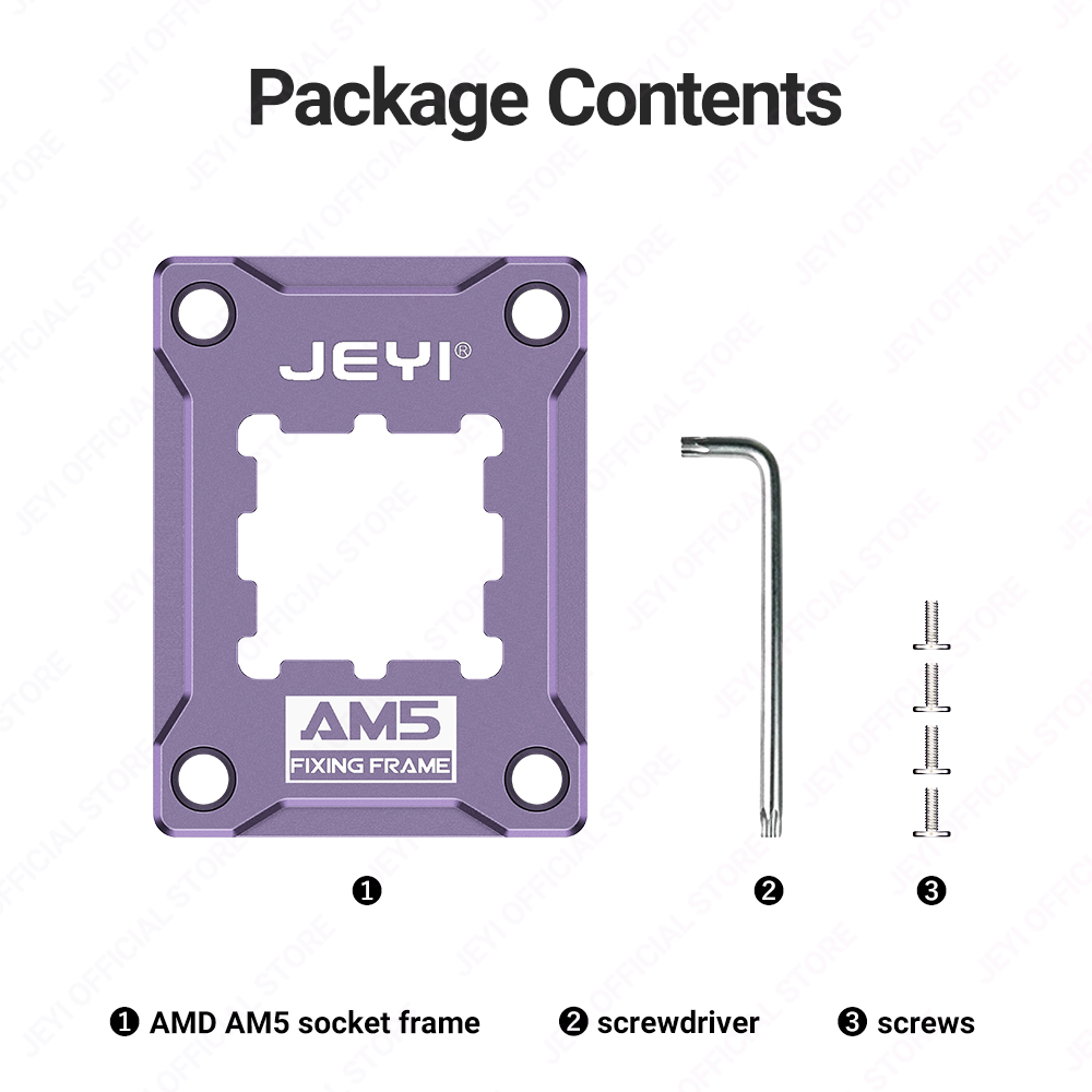 JEYI AM5 CPU Anti-Bending Socket Frame Aluminum AMD Bending Corrector Fixing Holder for 7950X,7900X,7700X,6000X Anti-Warping
