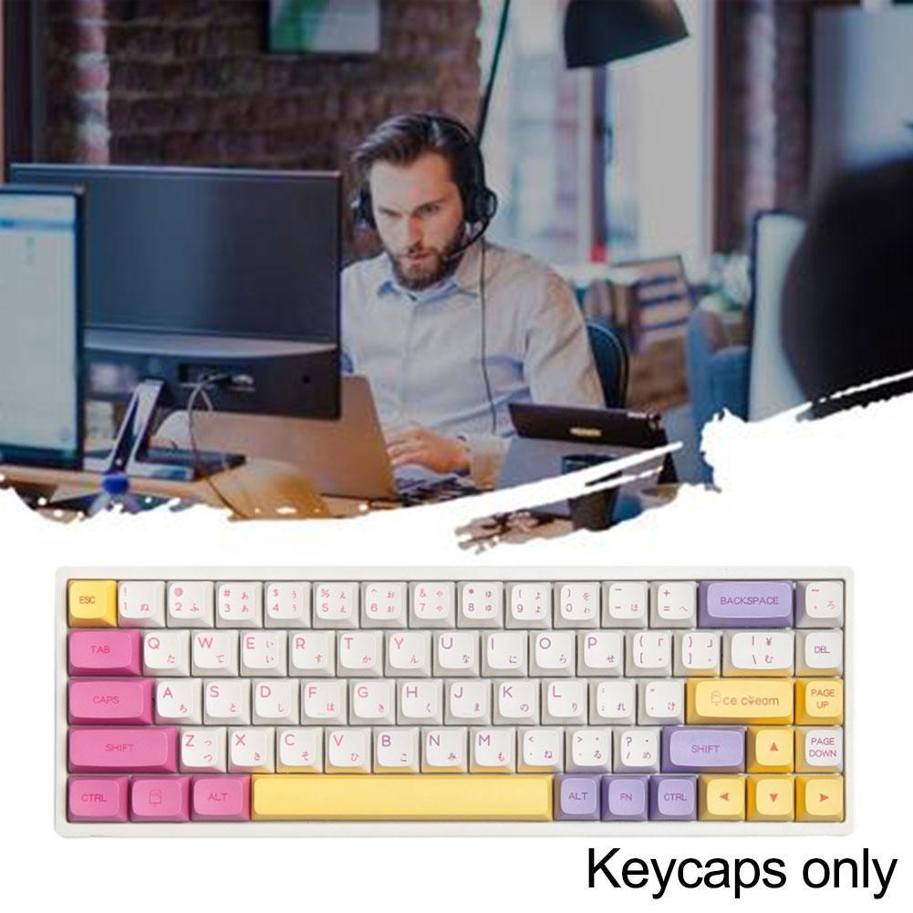 Capuchons de touches de clavier en PBT, 136 touches, Profil XDA, japonais, anglais, thème crème glacée, personnalisés, pour clavier mécanique Cherry MX