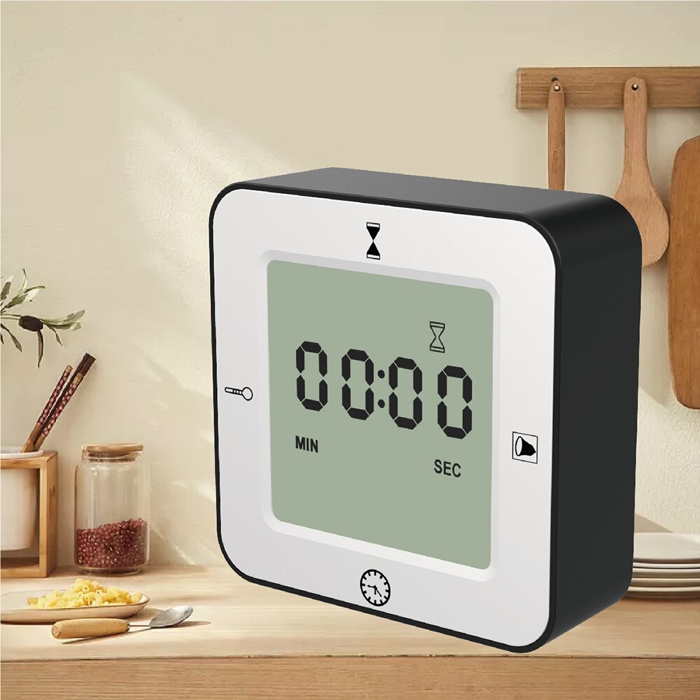 Electronic LCD Table Alarm Clock Cube digital with Calendar &amp; Thermometer&amp;Count down Timer bedside Battery Operated for home