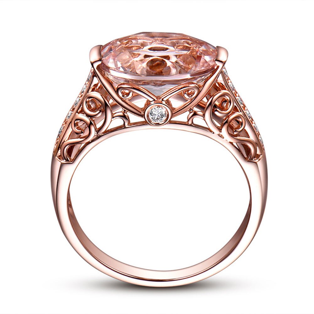 Rose Gold Cubic Zirconia Stone Wedding Rings For Women Engagement Rings Jewelry Bijoux Bague Femme