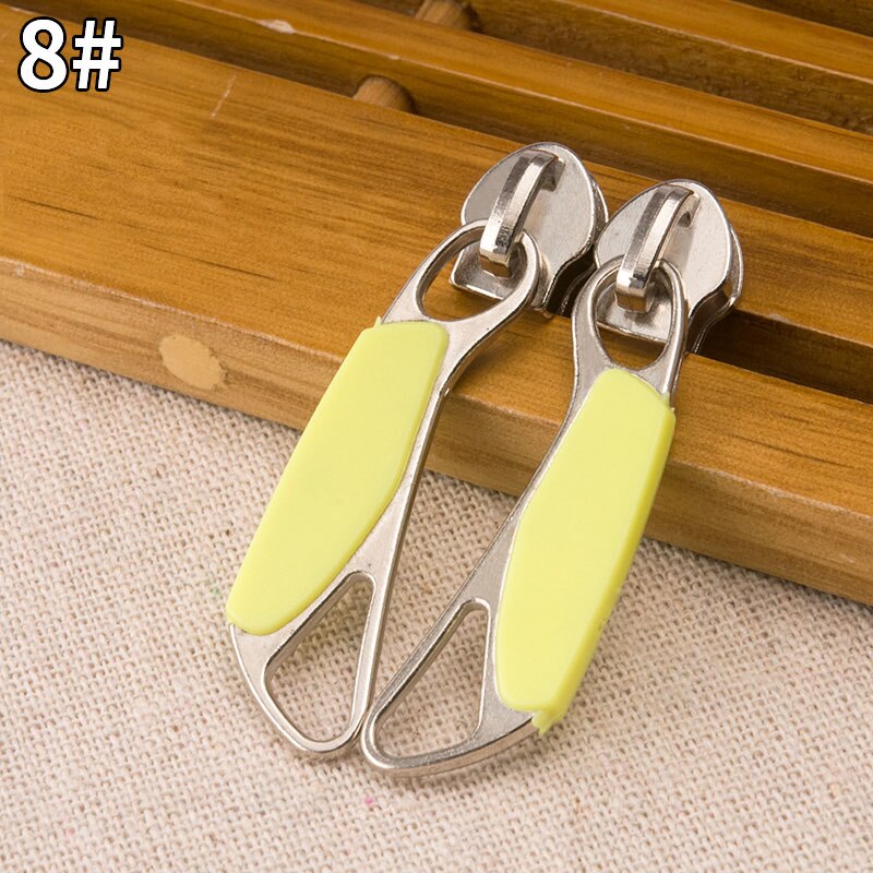 1pair 5# 8# Zipper Sliders for Nylon Zipper Luggage Bag Zipper Head Handbag Password Lock Zipper Repair Kits Accessories: No8yellow