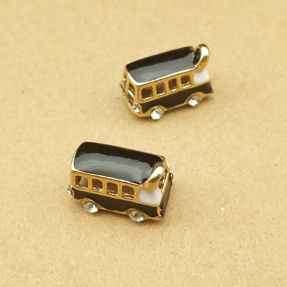 10pcs 11x19mm bus charm enamel charms for jewelry making and crafting charm bracelet pendant