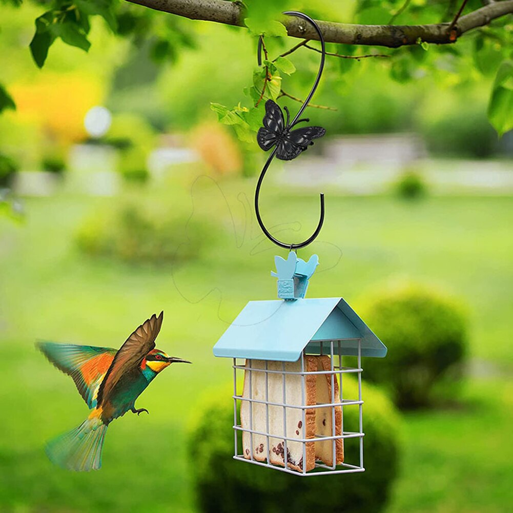 Mangeoire à oiseaux de 12 pouces, crochet en métal, en fer, pour Pot de fleur suspendu, panier d&#39;intérieur et d&#39;extérieur