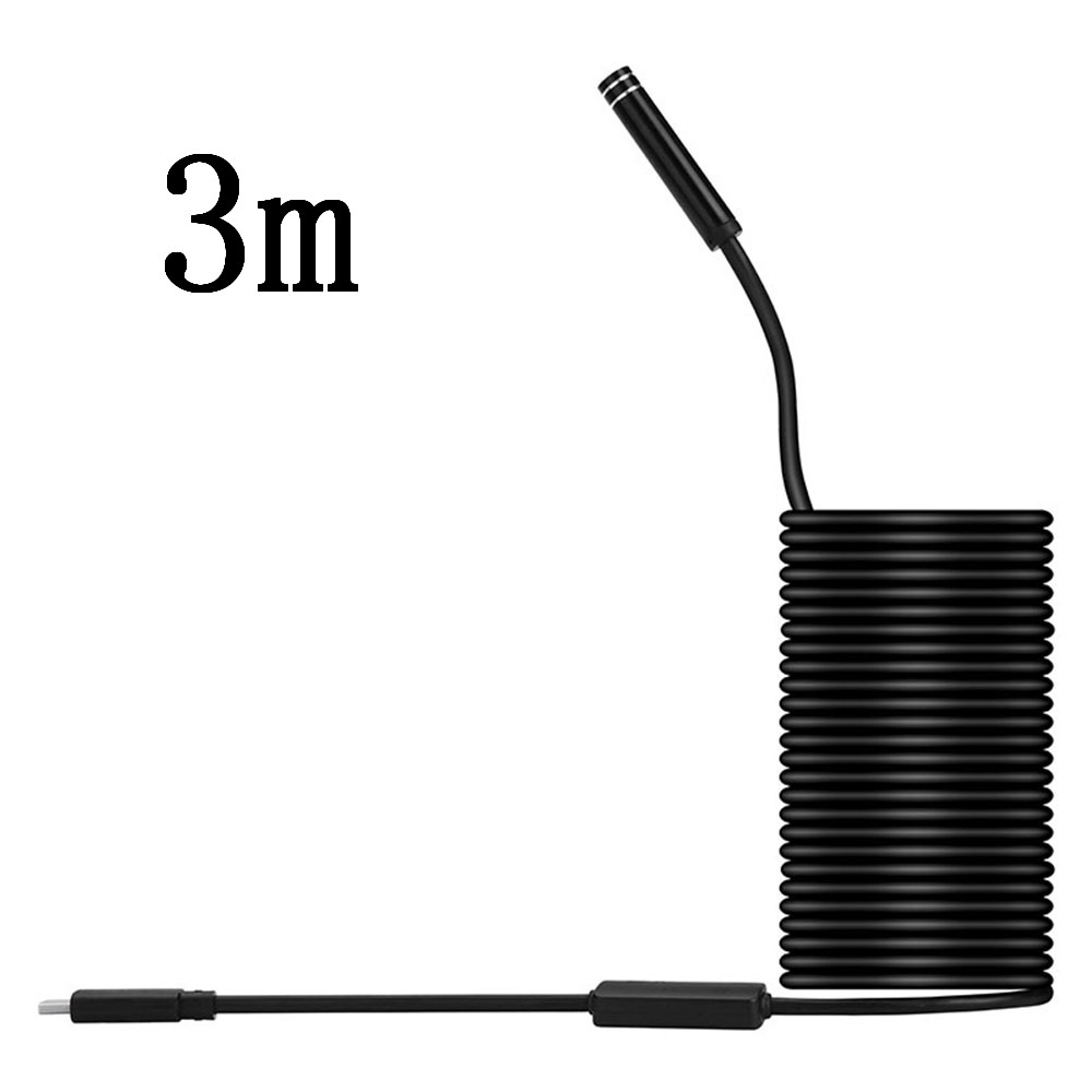 1/3m 7mm Endoscope Camera 2MP 6LED Type-C Endoscope Sealing USB 6LED Waterproof Inspection Camera Real-time Video for Android