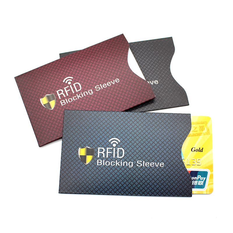 5 kpl turvavarkaudenestolukija rfid-sulkuholkki suojaa luottokortteja kotelon kansi alumiinipinnoitettu paperi id pankkikortin pidike