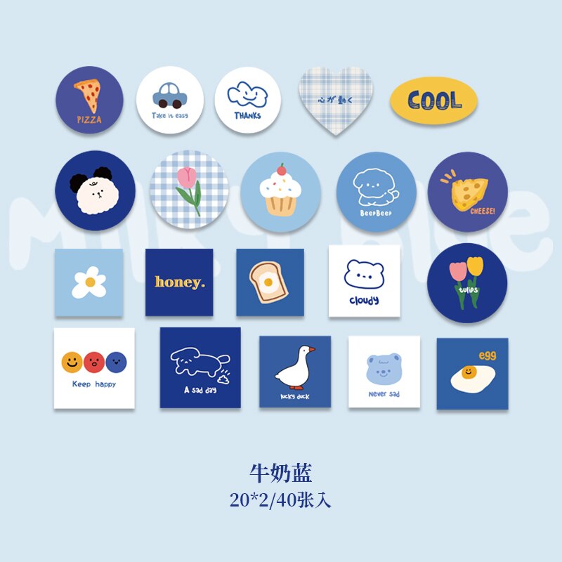 VanYi 40Pcs/lot Cute Research Institute Stationery Stickers Diary Scrapbooking Planner Bullet Journal Animal Stickers: D