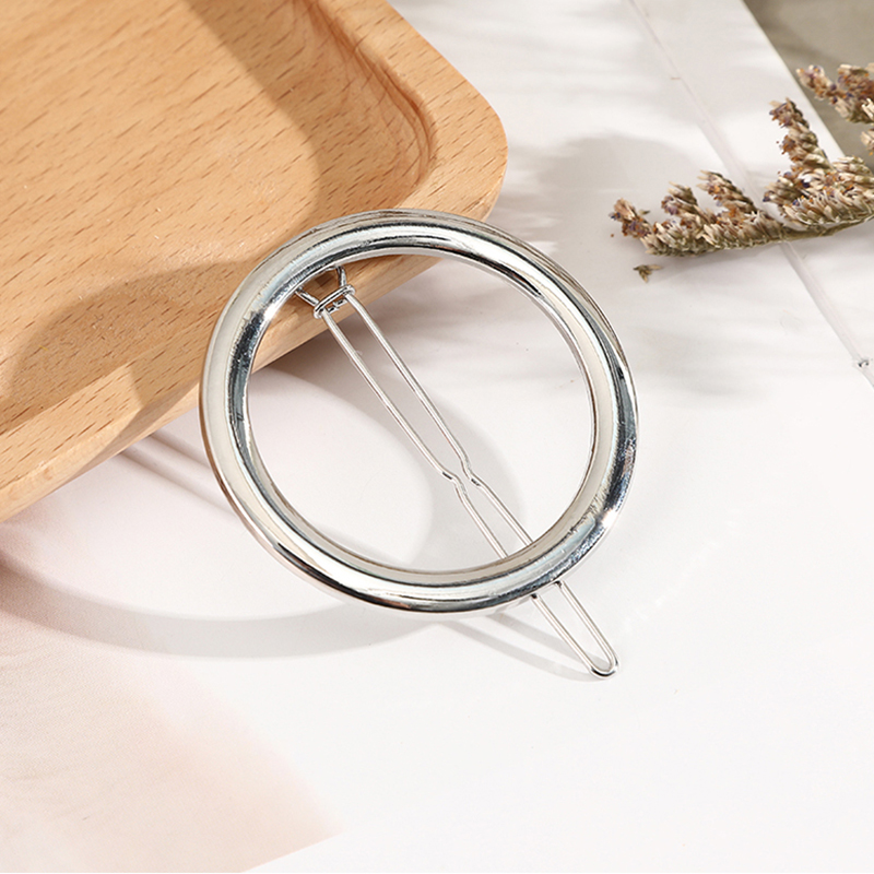 AWAYTR-Pinza para el cabello geométrica de Metal , pasadores triangulares redondos, pasador de horquilla, pinzas para el cabello, accesorios para el cabello de para mujeres y niñas: plum