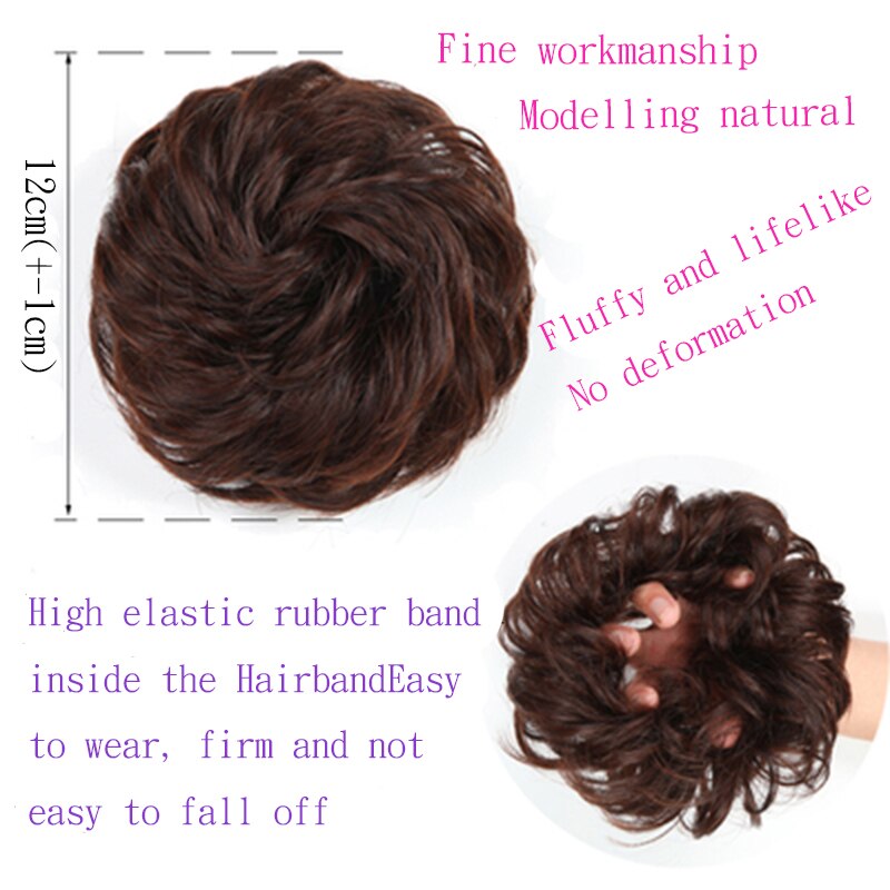 Xuanguang Rommelig Haarstukjes Voor Vrouwen Knot Elastische Chouchou Bun Opgestoken Donut Krullend Haar Touw