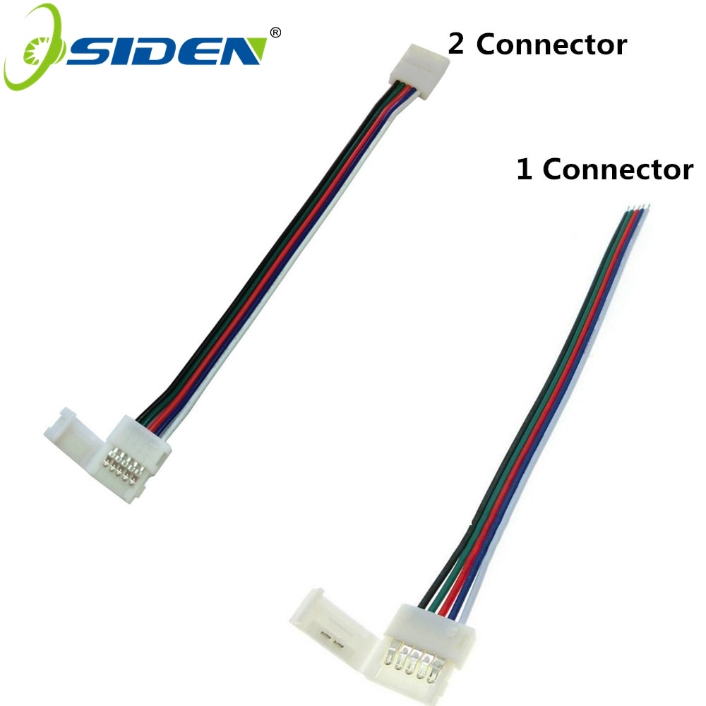 OSIDEN 5 stks/partij 10mm 5pin RGBW LED Strip Connector Cable solderless 5pin clip connector adapter met kabel voor RGBWW led strip