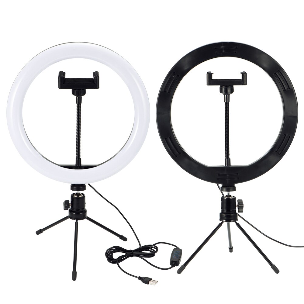 18CM Holder For Your Mobile Phone Photography LED Selfie Ring Light 10inch With Table Tripods For Makeup Video Live Studio