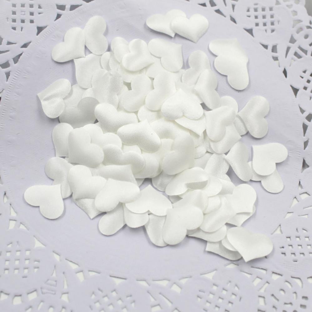 2 Cm Bruiloft Confetti Tafel Romantische Zijden Stoffen Hart Bloemblaadjes Bed Hart Bloemblaadjes Bruiloft Valentijnsdag Party Decoration: White