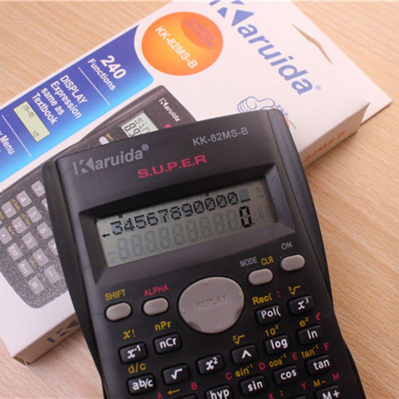 Calculadora de ingeniería científica escolar multifuncional portátil, suministros de herramientas de cálculo para examen estacionario para estudiantes