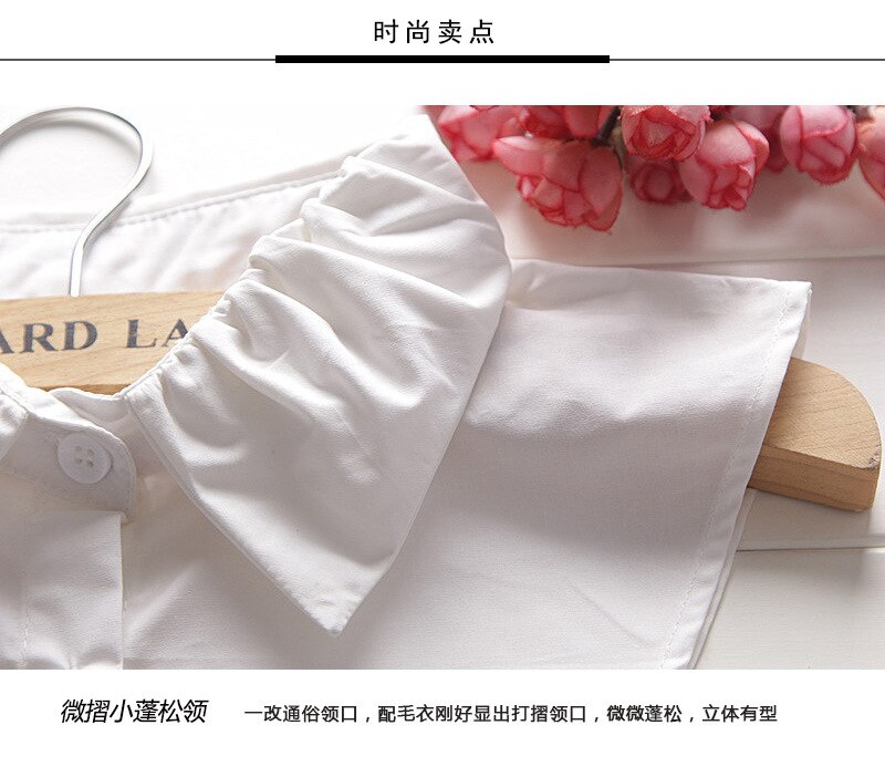 Frauen Koreanisch Abnehmbare Kragen Weiß zur Seite fahren Falsche Kragen Removalbe Bluse Halb Shirt Gefälschte Kragen Vestido Faux Spalten Zubehör
