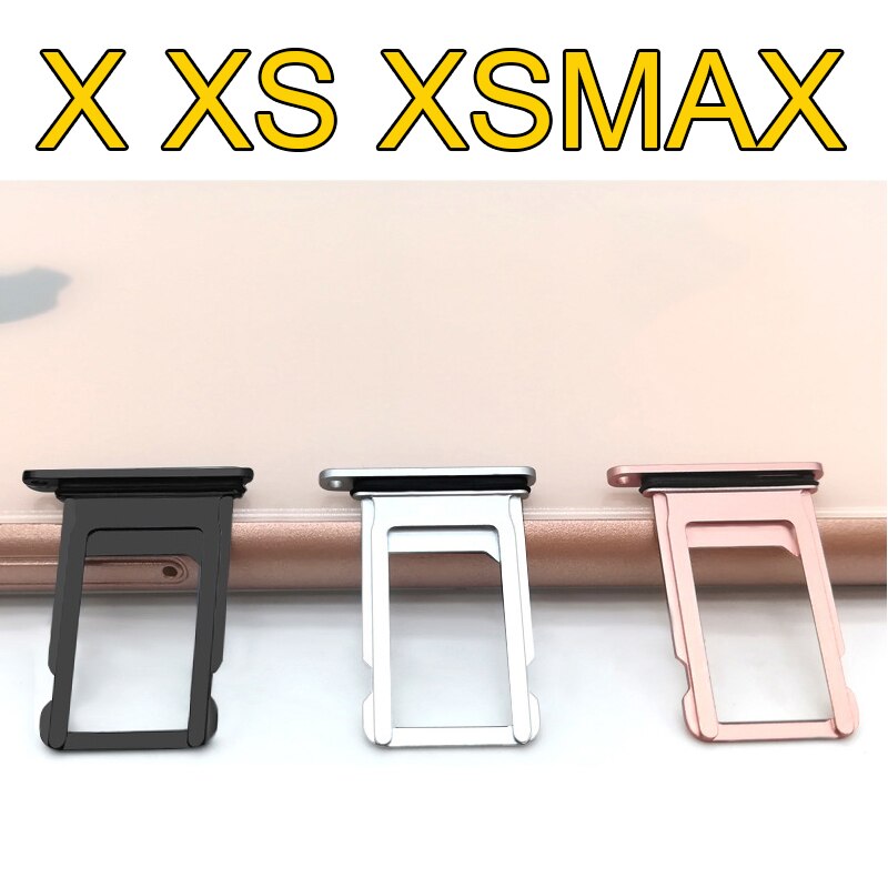Bandeja para tarjeta Sim para iPhone Xs, bandeja con soporte para microSD para iPhone X XS Max, bandeja para tarjeta Sim con clave Pin, puede imprimir IMEI, individual