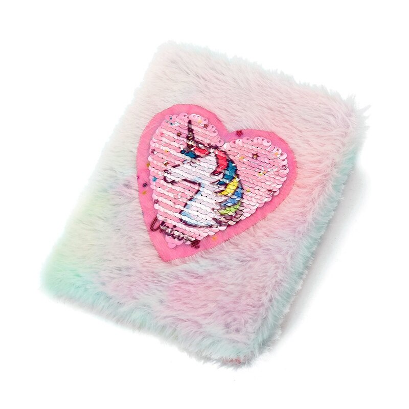 Libretas de peluche de unicornio con dibujos animados para niñas, libreta de bolsillo portátil, cuaderno diario, papelería, 1 Uds.: MC-2