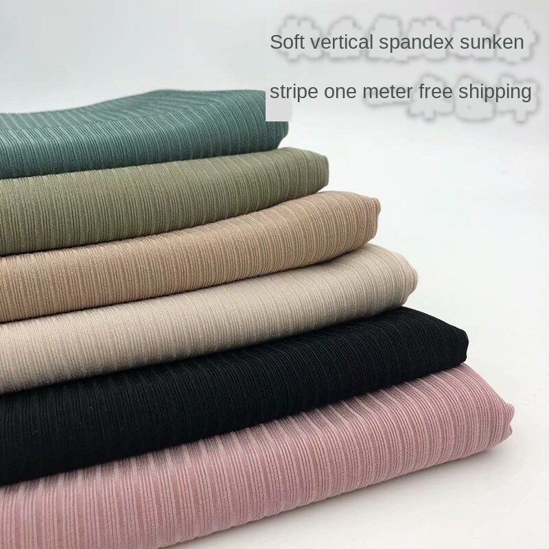 Bred 59 " sommer is silke side 4- vejs stretch rib strik stof spandex rayon materiale pit stripe kjole brede ben bukser stof