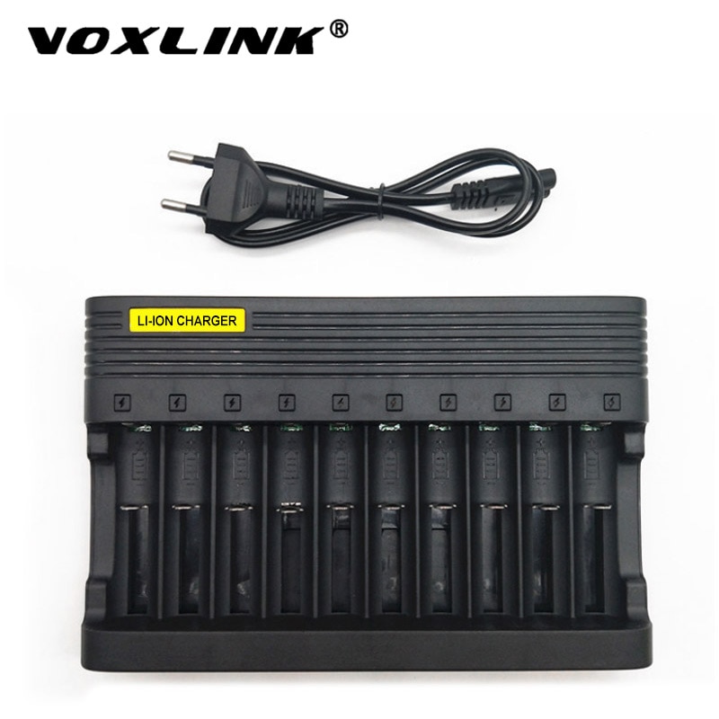 Voxlink Batterij Oplader 18650 Eu 10Slots Smart Opladen 26650 21700 14500 26500 22650 26700 Li-Ion Oplaadbare Batterij Oplader
