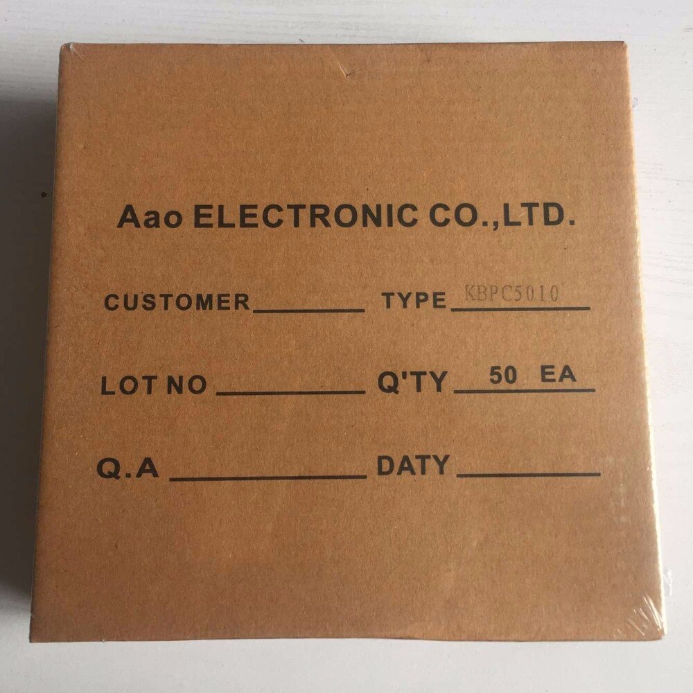 100PCS/LOT 50 Amp 50A Metal Case 1000V Diode Bridge KBPC5010 1000 Volt Bridge