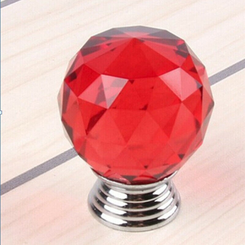 Rund 30mm diamant kristall glasdörr lådskåp garderob draghandtag rattar möbelhandtag