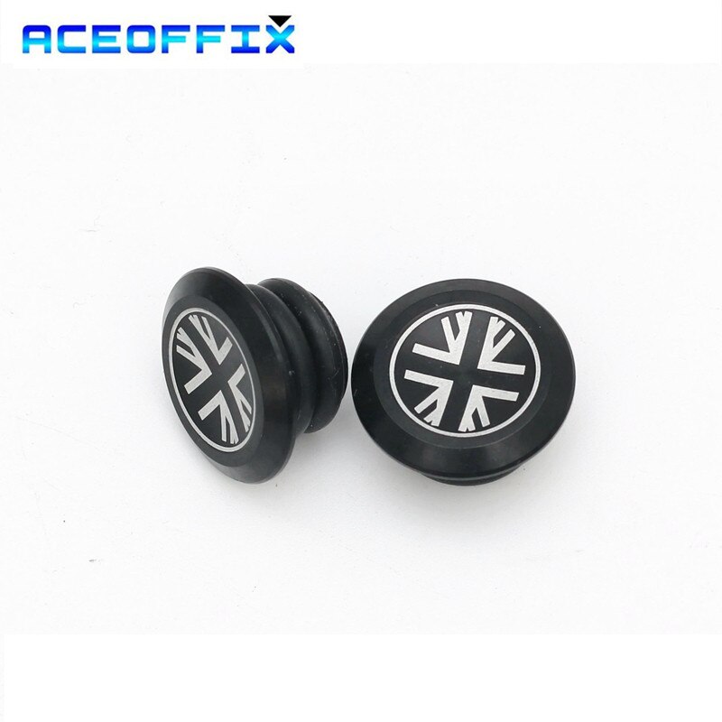 Aceoffix 1 par bicicleta guiador plugues para brompton liga de alumínio 6 cores: black