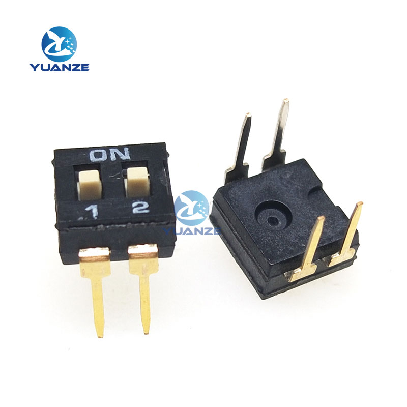 10pcs/lot Slide Type SMT SMD Dip Switch, 2.54mm Pitch 2 Row 4 Pin 2 Position / 8 pin 4 Position / 16 pin 8 Position: Pink