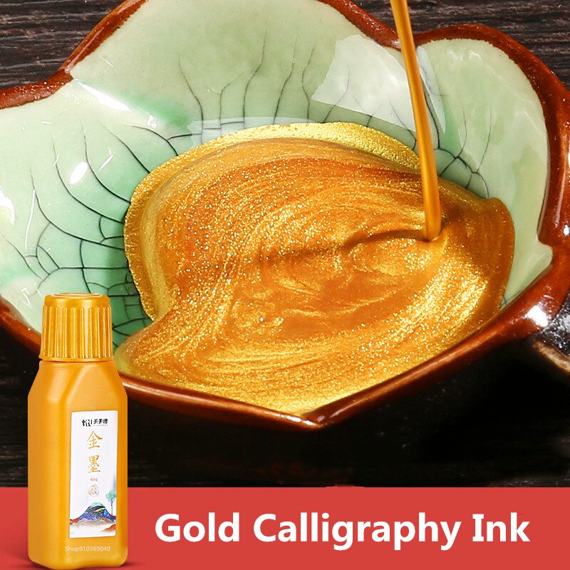 Professionele Goud Kalligrafie Inkt Metallic Pigment Gouden Verf Gouden Inkt Voor Glas Dip Pen Schrijven Briefpapier Kantoorbenodigdheden