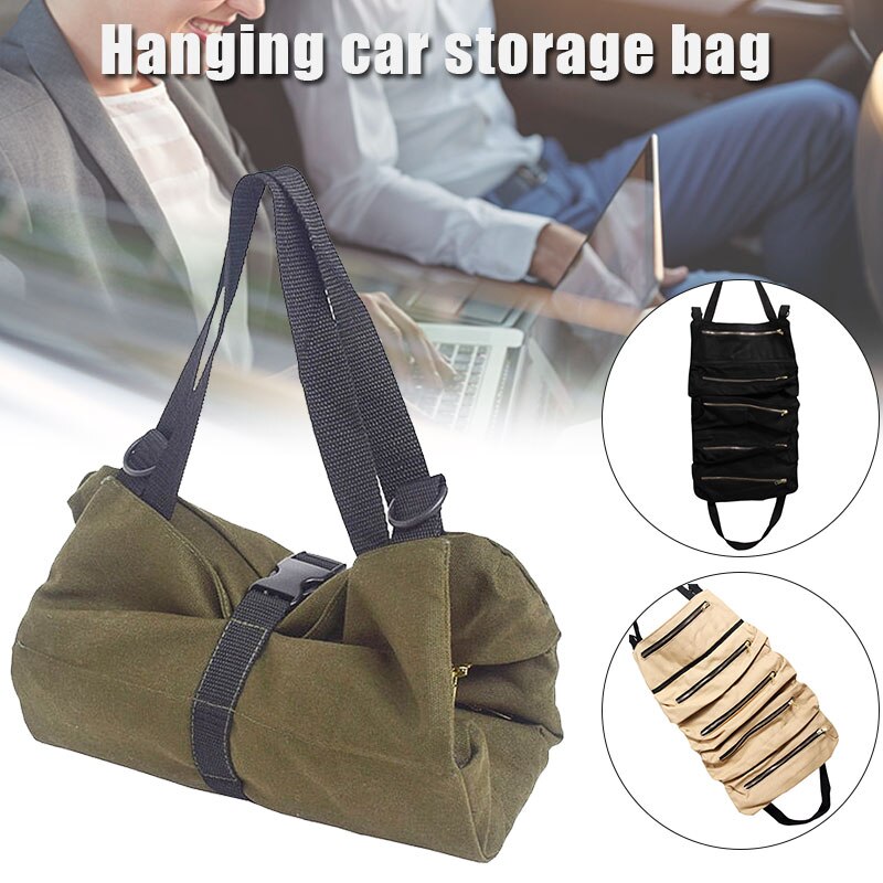 Borsa di immagazzinaggio dell'automobile della tela sospensione multifunzionale interni automobilistici multi-strato strumenti con cerniera Organizer forbici per capelli Bags-B5