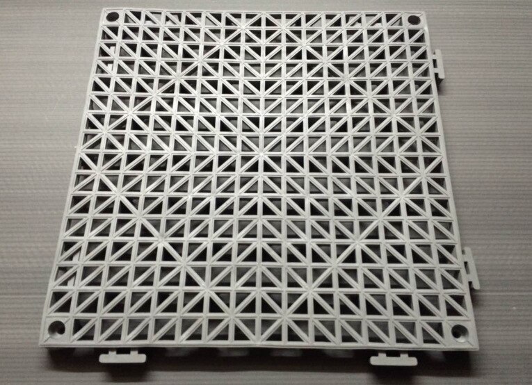 Tykk pvc antiskli hul matte kjøkken dårlig dårlig dusj dekk balkong basseng dreneringsmatter 12 x 12i diy skjøteteppe teppe: Grå
