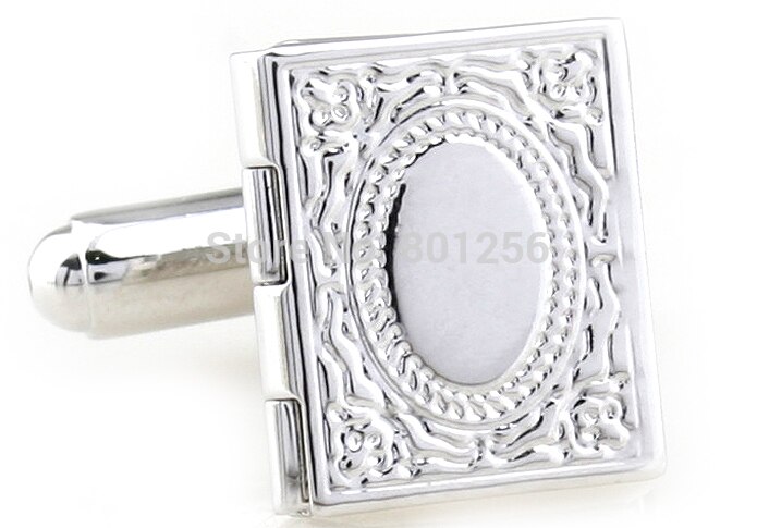 Dos homens livres do transporte Abotoaduras cor prata photo frame design homens material de cobre abotoaduras whoelsale & retail