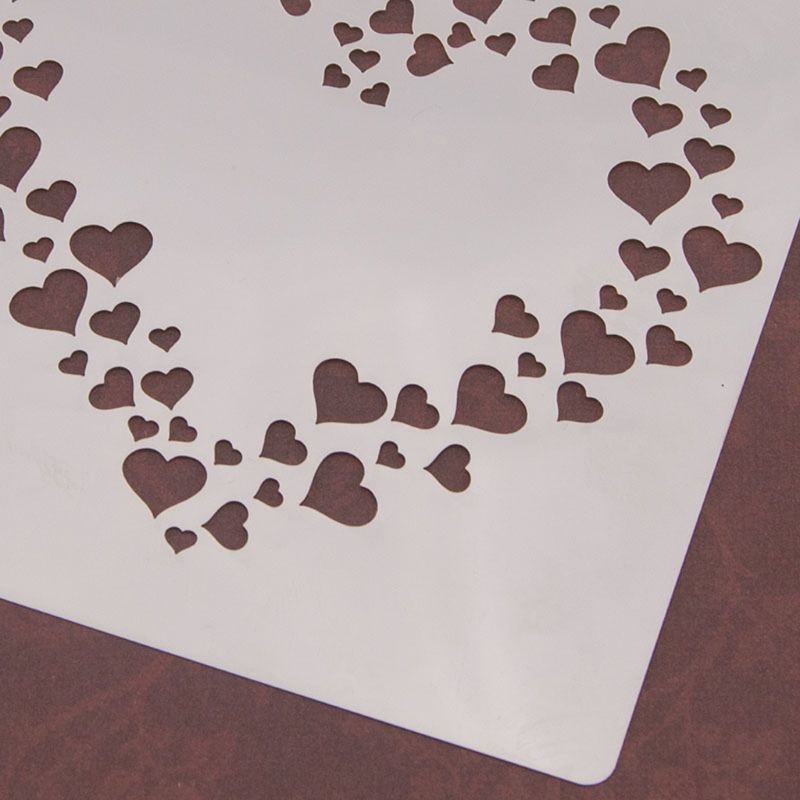 Heart Stencils Template Painting Scrapbooking Embossing Stamping Album Crafts