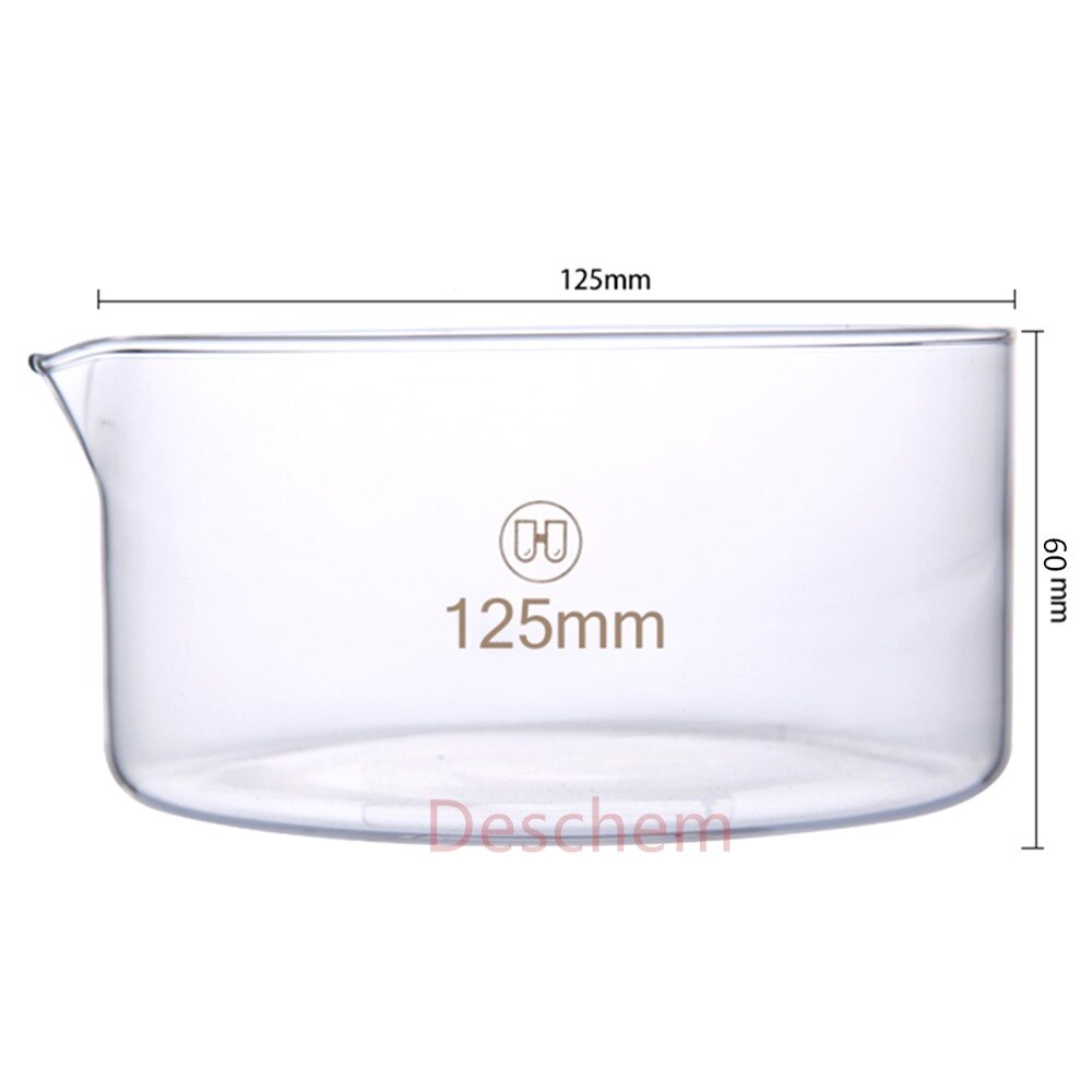 125mm*60mm,Glass Crystallizing Dish,Heavy Wall Laboratory Chemical Glassware
