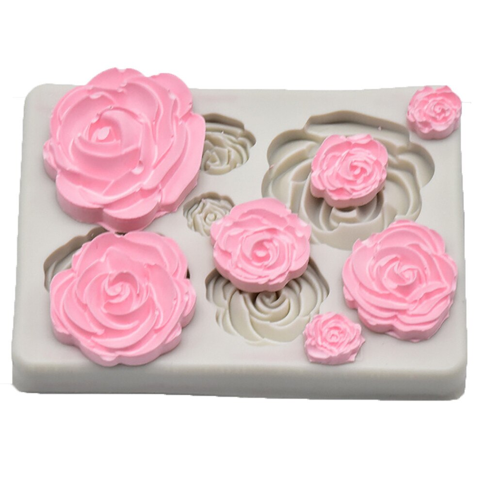 3D Rose Bloem Siliconen Mal Fondant Cake Decorating Gereedschap Cookie Fimo Polymeer Klei Hars Bakken Mallen Voor Cakehot #60