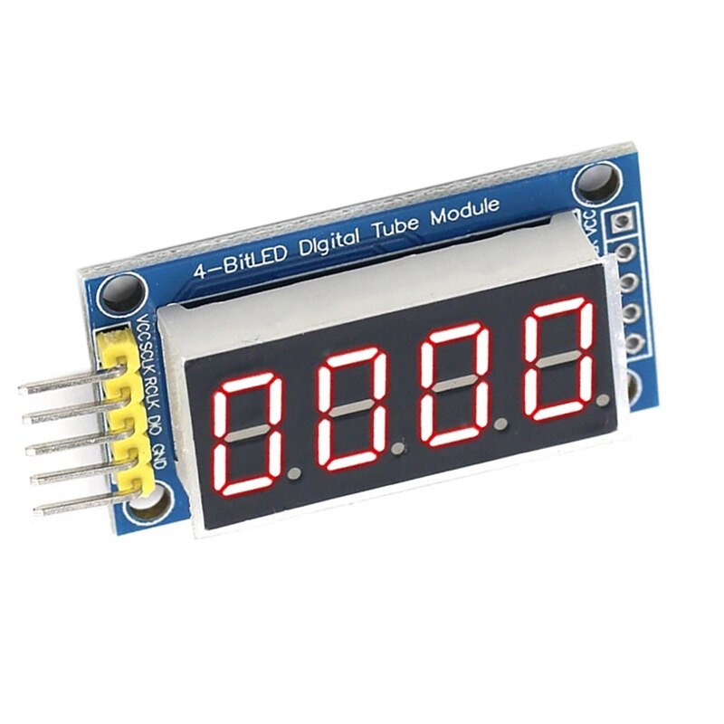 MOOL 2Pcs 4 Digit Digital Tube Display Module LED Brightness Adjustable With Clock Point LED Display