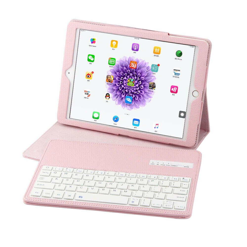 Étui à clavier Bluetooth pour iPad 9.7 Air 2 Air 1, support en cuir, housse de tablette sans fil, étui pour iPad Pro 9.7: pink