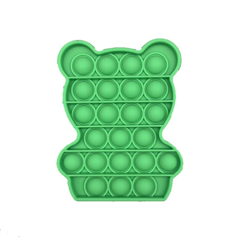 Einfache Push-Pop-Es Figet Spielzeug Bär Nette Form Anti-Stress Blase Sensorischen Stress Relief Autismus Bedürfnisse Angst kinder Erwachsene Spielzeug Lustige: Bear Green