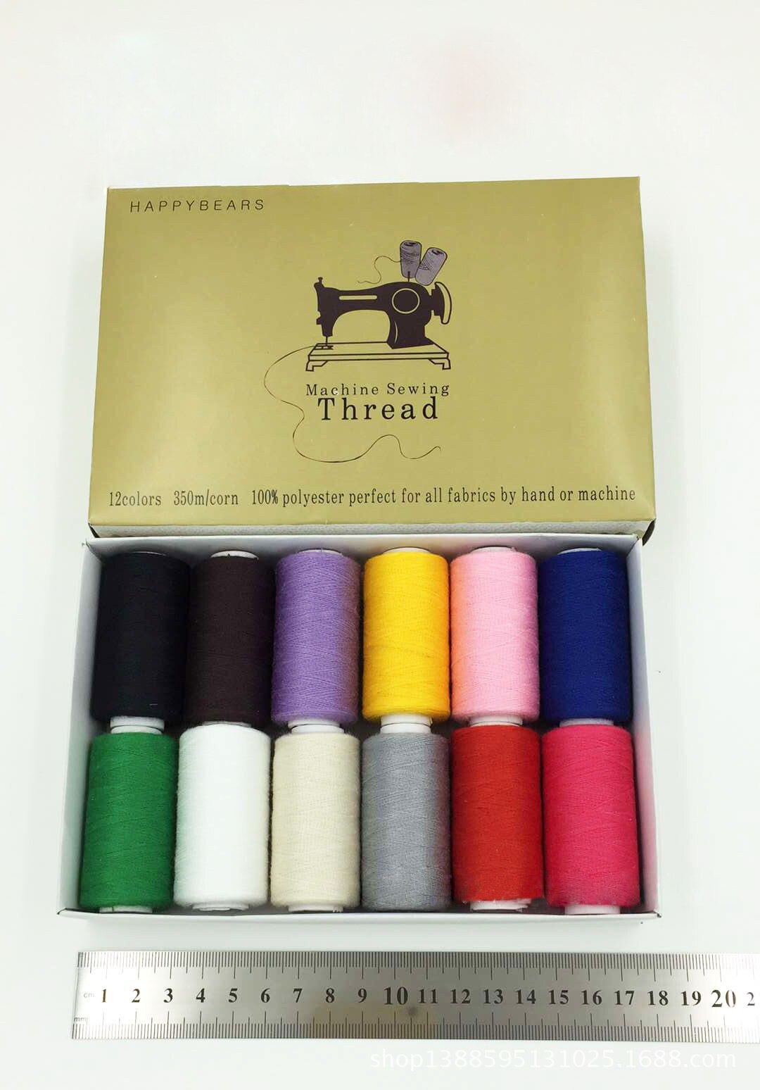 40s/2 polyester Sewing Threads 350 meters High Strength embroidery thread 12pcs/box Sewing Yarn